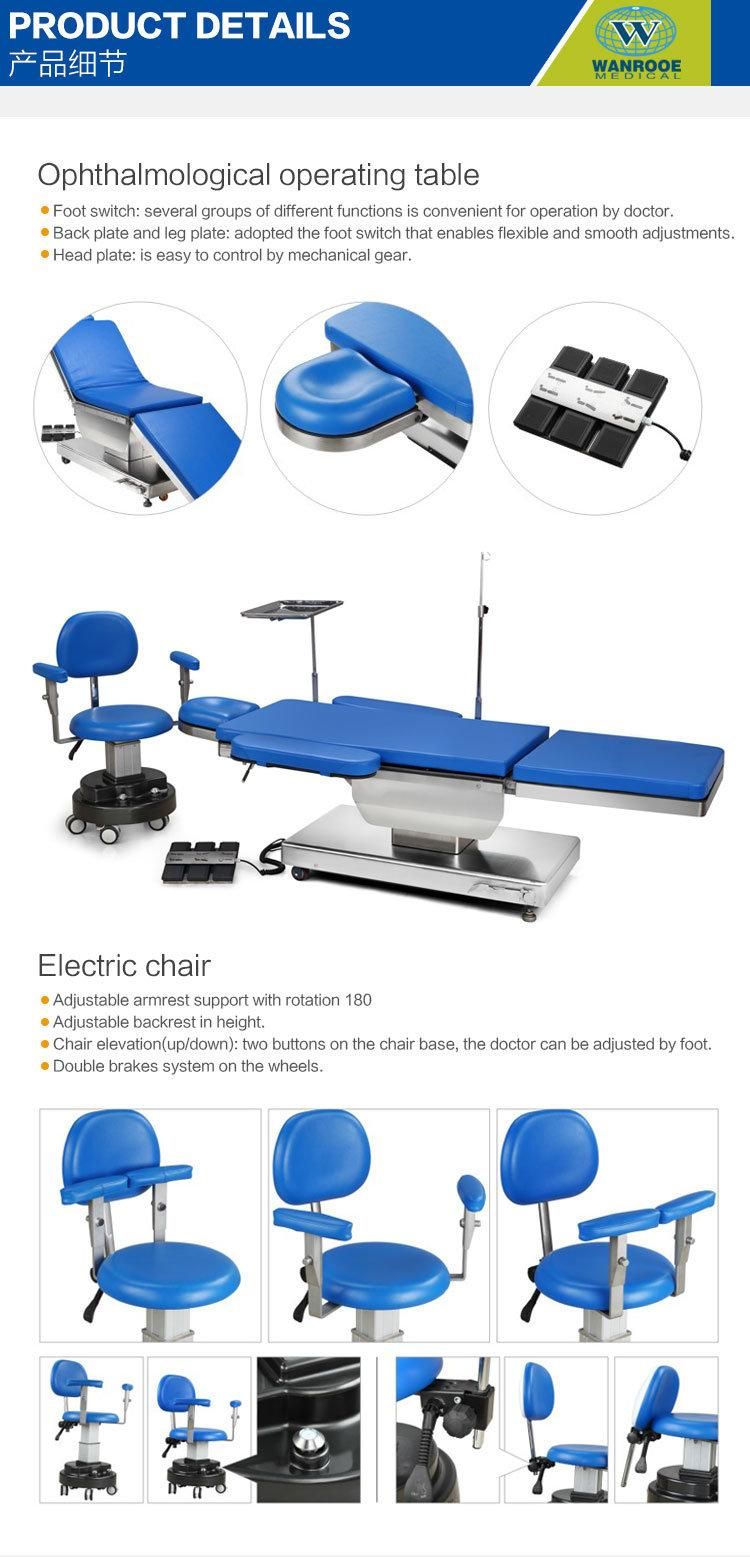 Operation Room Electrical Ophthalmology Stainless Steel Operating Table with Electric Doctor Chair