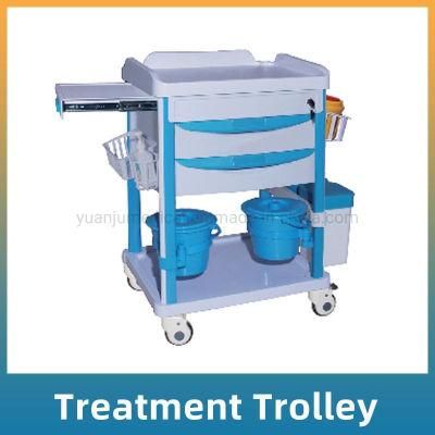 Mobile Hospital Medical ABS Nursing Treatment Trolley Cart with Drawers