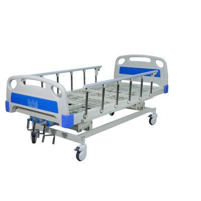 Medical Patient Nursing ICU Bed Manufacturer ABS Cranks Three Functions Manual Hospital Bed Medical Equipment Hospital Furniture
