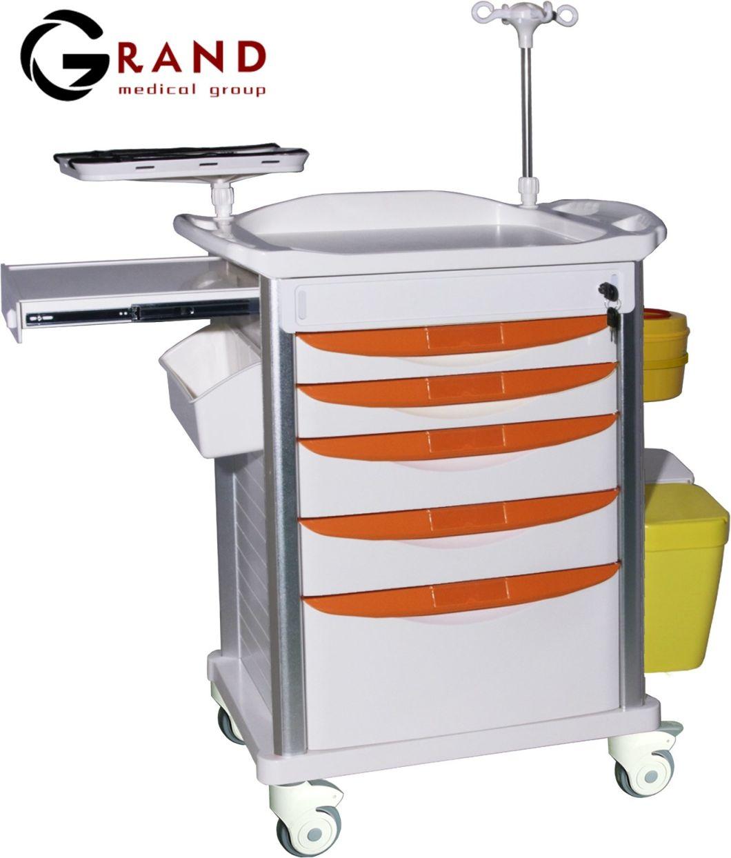 Delicate CE ISO FDA Approval Hot Selling Medicine Trolley Factory Price Emergency Cart