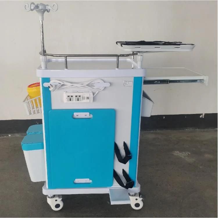 Professional ABS Plastic Hospital Service Cart Multifunction Emergency Drug Medical Trolley with Drawes