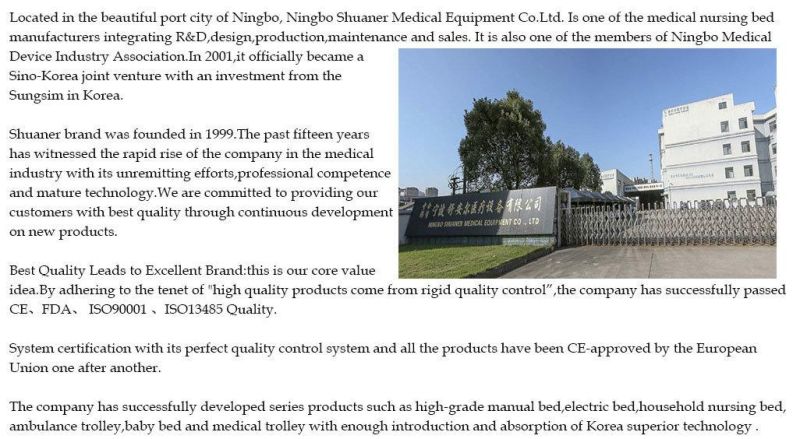 Shuaner Manufacturer Hospital Manual 3 Cranks Hospital Bed There Functions Customized Package