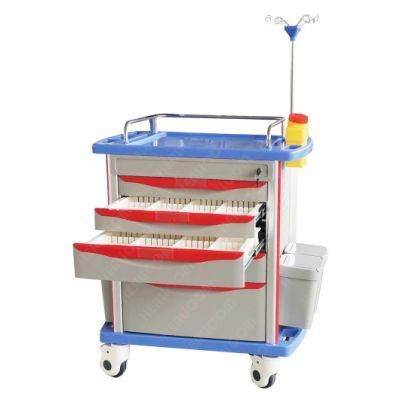 Multi-Fonction Hospital ABS Surgical ICU Infusion IV Emergency Medical Trolley