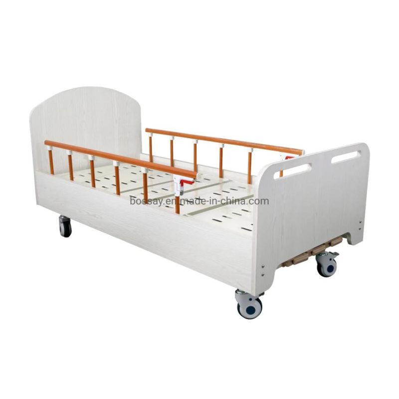 Medical Hospital Wooden Style Elderly Care Multifunctional Manual Nursing Bed