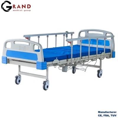 Hospital Manual Adjusted Two Function Cold Rolled Metal Cheap Patient Bed Medical Rotating Nursing Care Bed for Hospital Furniture