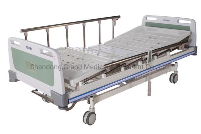 Manufacturer Three Function Electrical ICU Nursing Hospital Bed with IV Pole ABS Head