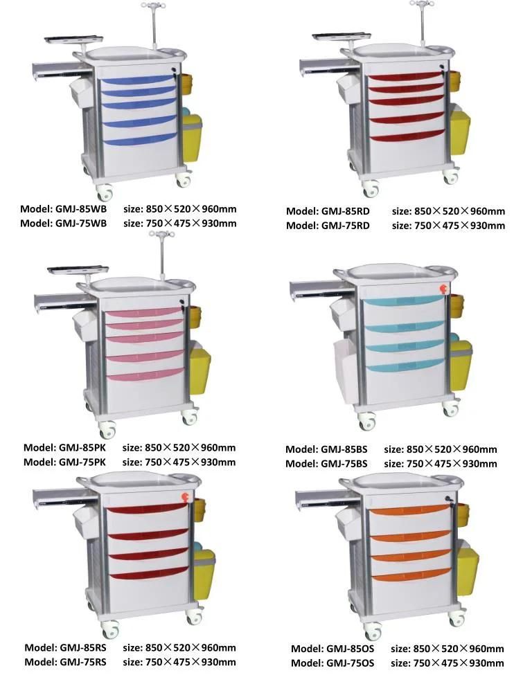 Avaialble Medical/Hospital Equipment/Furniture Anethesia Medical Trolley/Cart for Sale Factory Price