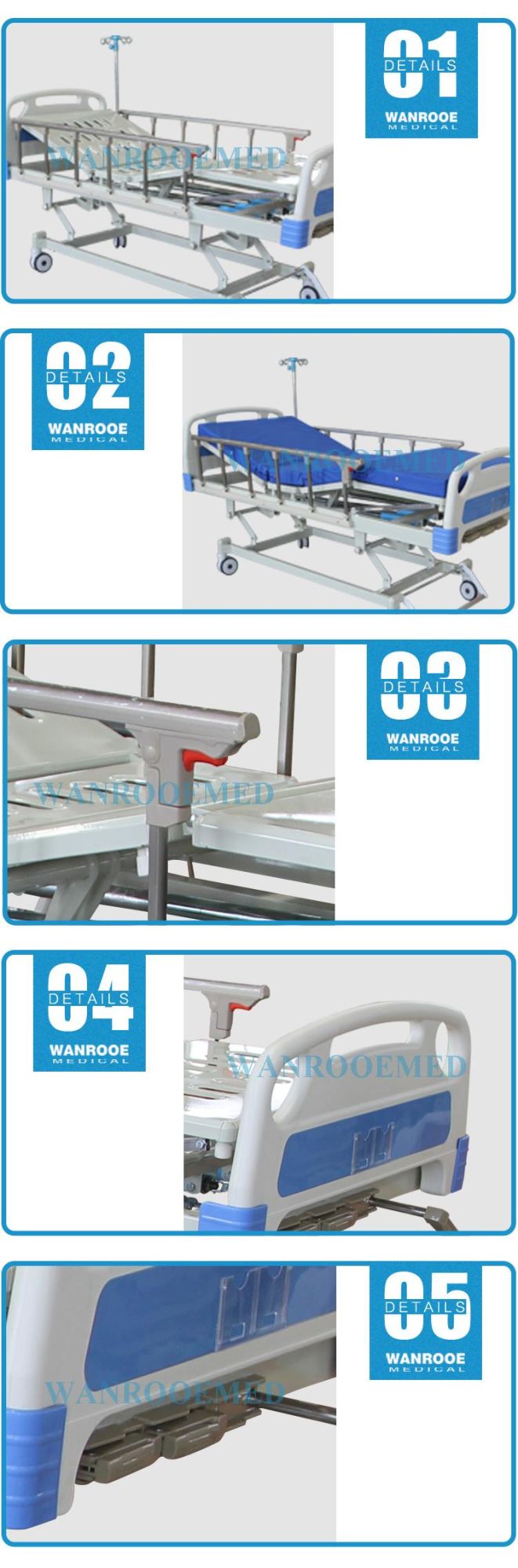 Bam302b Medical Three Functions Manual Nursing Hospital Patient Sleep Bed