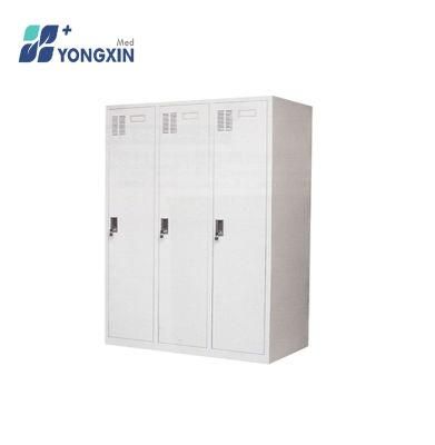 Ls007 Epoxy Painted Steel 3-Door Wardrobe