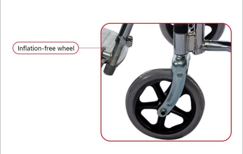 Manufacturer Direct Sale Foldable Wheelchair with Handle Brake Ds-24dz