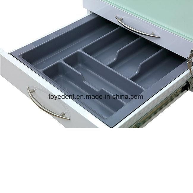 5 Drawer Glass Table Dental Cabinet