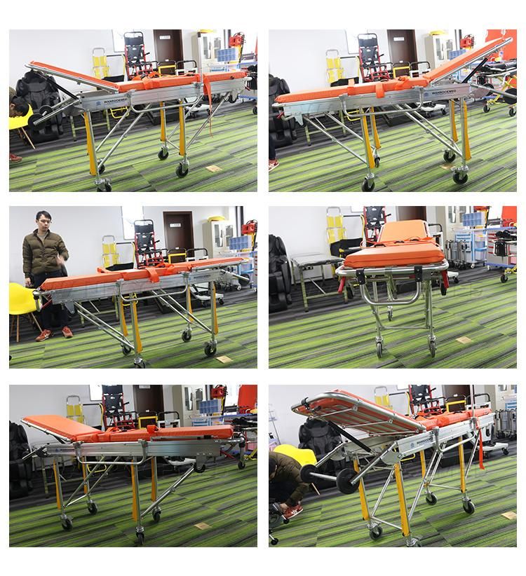 Ea-3A Medical Hospital First Aid Adjustable Aluminum Folding Emergency Ambulance Stretcher
