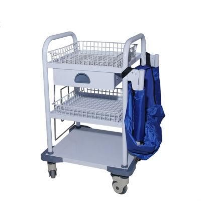 Stainless Steel Mobile Emergency Housekeeping Dirty Clothes Carts Linen Trolley