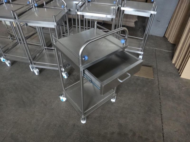 Factory Direct Stainless Steel Hospital Use Medical Emergency First-Aid Trolley