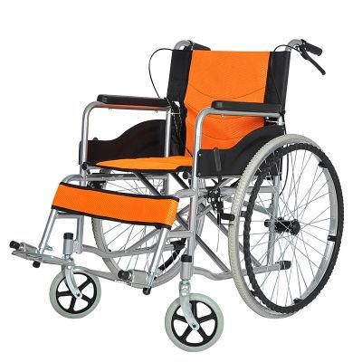 Stainless Steel Foldable Economic Wheelchair for Disabled