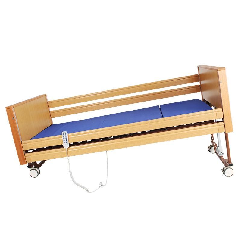 HS5153A-L Comfortable Multifunctional Super Low Position Hospital Economic Home Care Bed with Wood Bed Ends