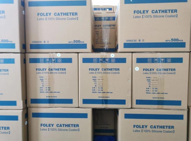 Hot Selling Medical Consumables Foley Latex Silicone Coated 2-Way Catheter