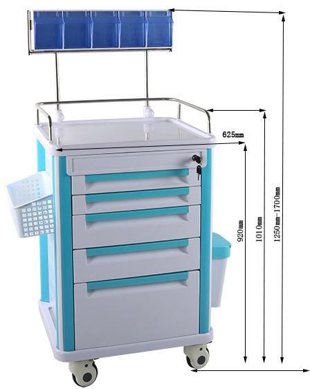 Anesthesia Trolley Cart ABS Trollery Mst-At625 with Single Bin Container