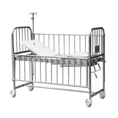 Hospital Two Cranks Adjustable Pediatric Baby Bed