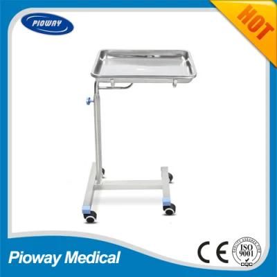 Hospital Medical Stainless Steel Mobile Mayo Trolley Tray (PW-709)