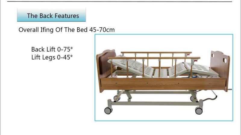 Central Control Brake Manual Hospital Beds with 3 Function Bc03-1c