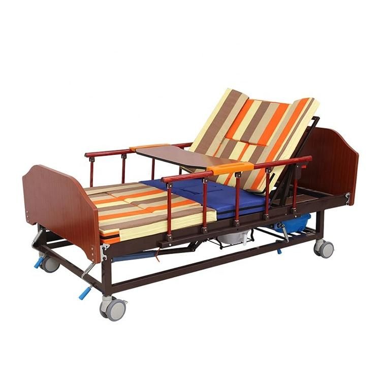 Multi Function Metal Wooden Electric Manual Medical Nursing Bed for The Elderly with Toilet