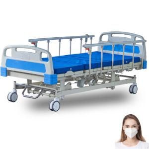 China Factory Collapsible Aluminum Alloy Side Rail Electric Hospital Bed with Mattress