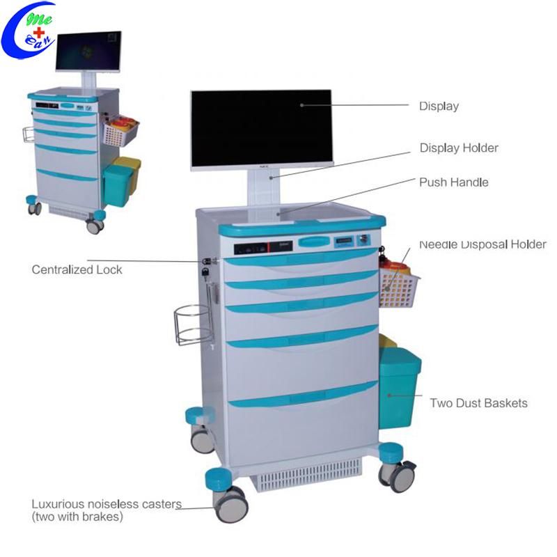Hospital Emergency Trolley Equipment Medical Workstaton Trolley