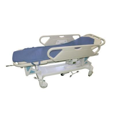 Hospital Furniture Manual Patient Transfer Stretcher Trolley with Fifth Direction Castor