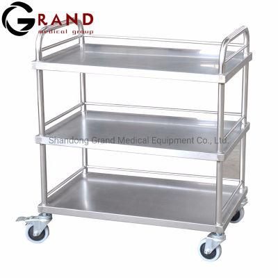 3 Layers Stainless Steel Hospital Use Treatment Trolley Cart
