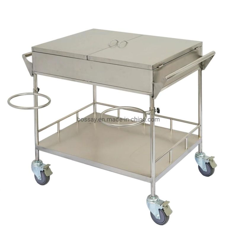 Stainless Steel Medical Treatment Trolley Emergency Cart