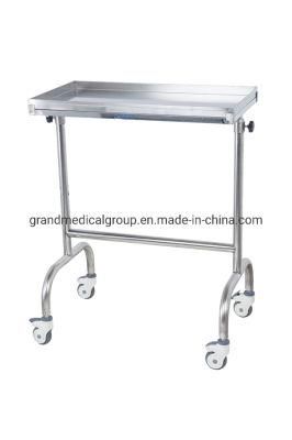 Durable Easy Cleaning Stainless Steel Trolley Medicine Cart Hospital Furniture Mayo Stand Tray Support Surgical Instrument