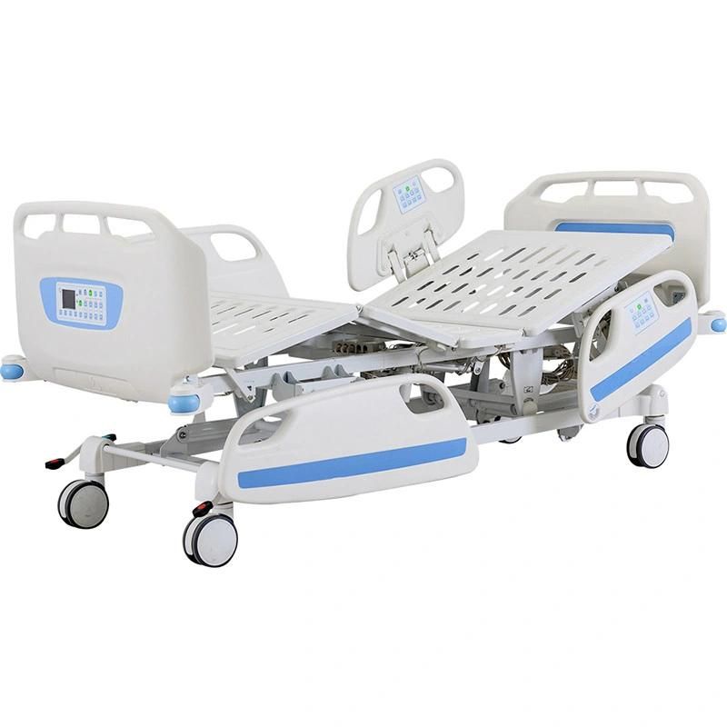 Factory Metal 5 Function Folding Medical Furniture Adjustable Electric Patient Nursing Hospital Bed with Casters