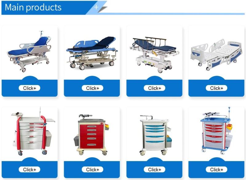 Factory Supply 2 Cranks Functions Manual Hospital Bed with Wheels