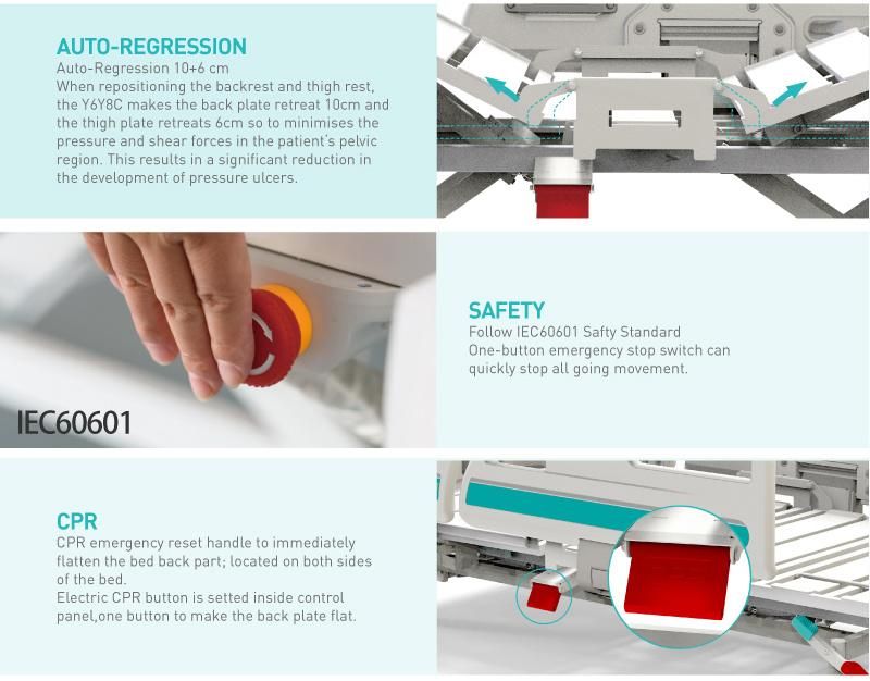 Y6y8c Medical 5-Function Electric Adjustable Hospital Therapy Bed