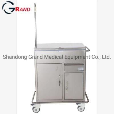 Hospital Stainless Steel Furniture Medical Cart Emergency Full Closed Trolley