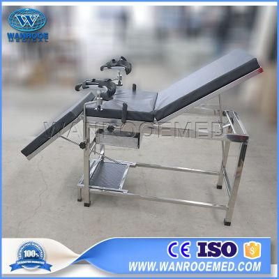 a-2005c Stainless Steel Medical Operation Obstetric Delivery Gynecology Examination Bed