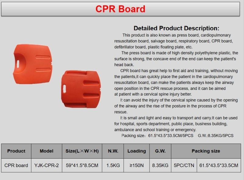 CPR Board Press Board Emergency Medical Cardiopulmonary Board Respiratory Board