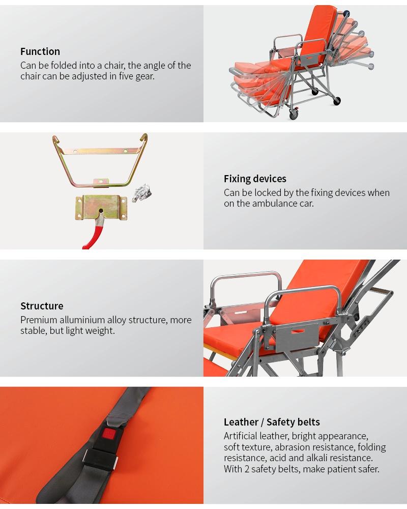 Skb039 (E) Hospital Furniture Folding Adjustable Medical Ambulance Emergency Rescue Stretcher Trolley
