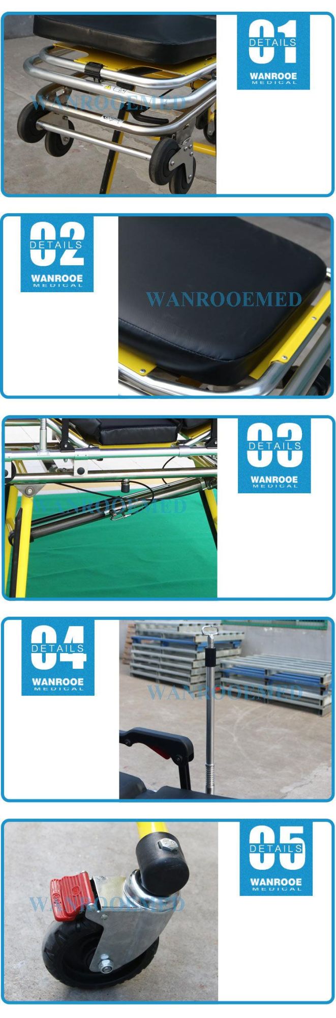 Ea-3b1 Aluminum Alloy Folding Wheelchair Ambulance Stretcher