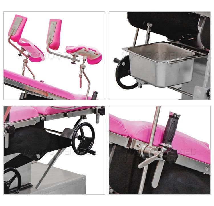 a-2003A Multi-Purpose Hospital Manual Hydraulic Delivery Obstetric Labour Gynecology Bed