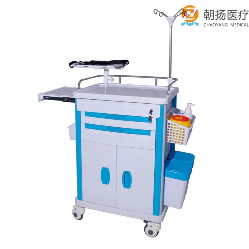 Hot Sale Hospital Trolley Medication Cart Anesthesia Emergency Trolley with Wheel Cy-D406