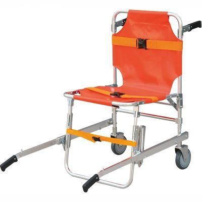 Hospital Folding Blue&Orange Load Bearing 159kg Ambulance Stretcher Climb Stairs First Aid Device