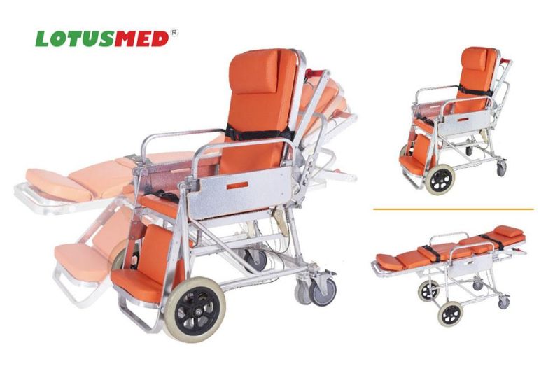Lotusmed-Stretcher-010132A Aluminum Alloy Full Automatic Wheelchair Stretcher with Varied Position