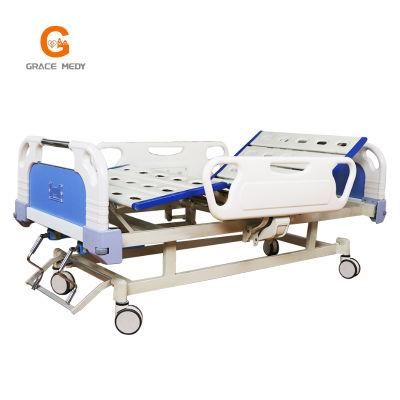 A09-2 Medical/Patient/Nursing/Fowler/ICU Bed Manufacturer ABS Two 2 Function Manual Hospital Bed with Mattress and I. Two Cranks