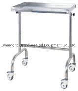 Stainless Steel Medical Trolley Drug Delivery Cart Square Tray Support with Double Rod