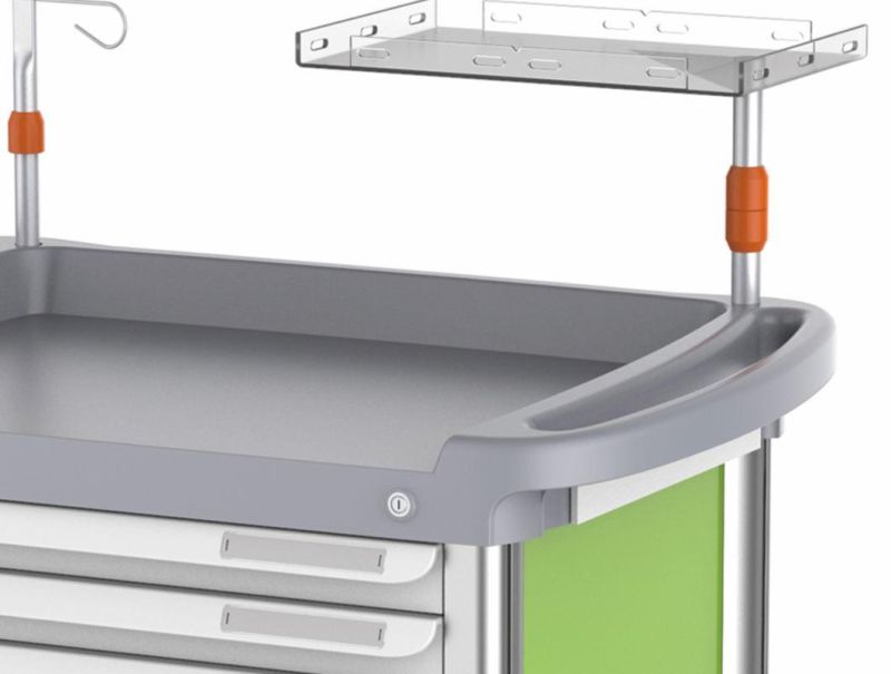 Factory Price Hospital Clinic Cart Movable Medicine Transfusion ABS Emergency Trolley
