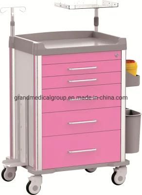 Mobile Patient Monitor Drugs Hospital Medical Crash Cart Emergency Medicine Trolley for Clinic