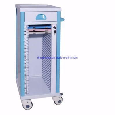 Hospital Single Row 25 Compartment Drawer File Cabinet Trolley