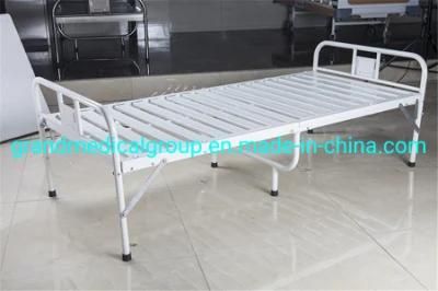 Hopsital Jet Molding Steel Folding/Folded Bed Manual Clinic Patient Bed Medical Bed Hospital Bed